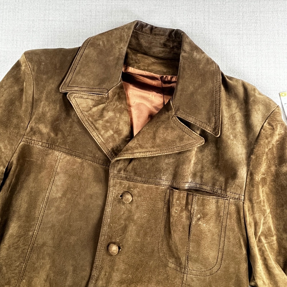 Jimmy Dean Pigskin Suede Jacket Mens XL Brown Vintage Western Leather Coat